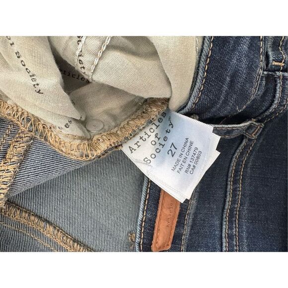 Articles Of Society Britney Skinny Fit Jeans In Garden City Blue Size 27 - Picture 4 of 6